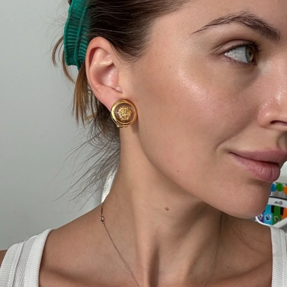 LOT 2273 24k gold plated Gianni Versace vintage clip on earrings